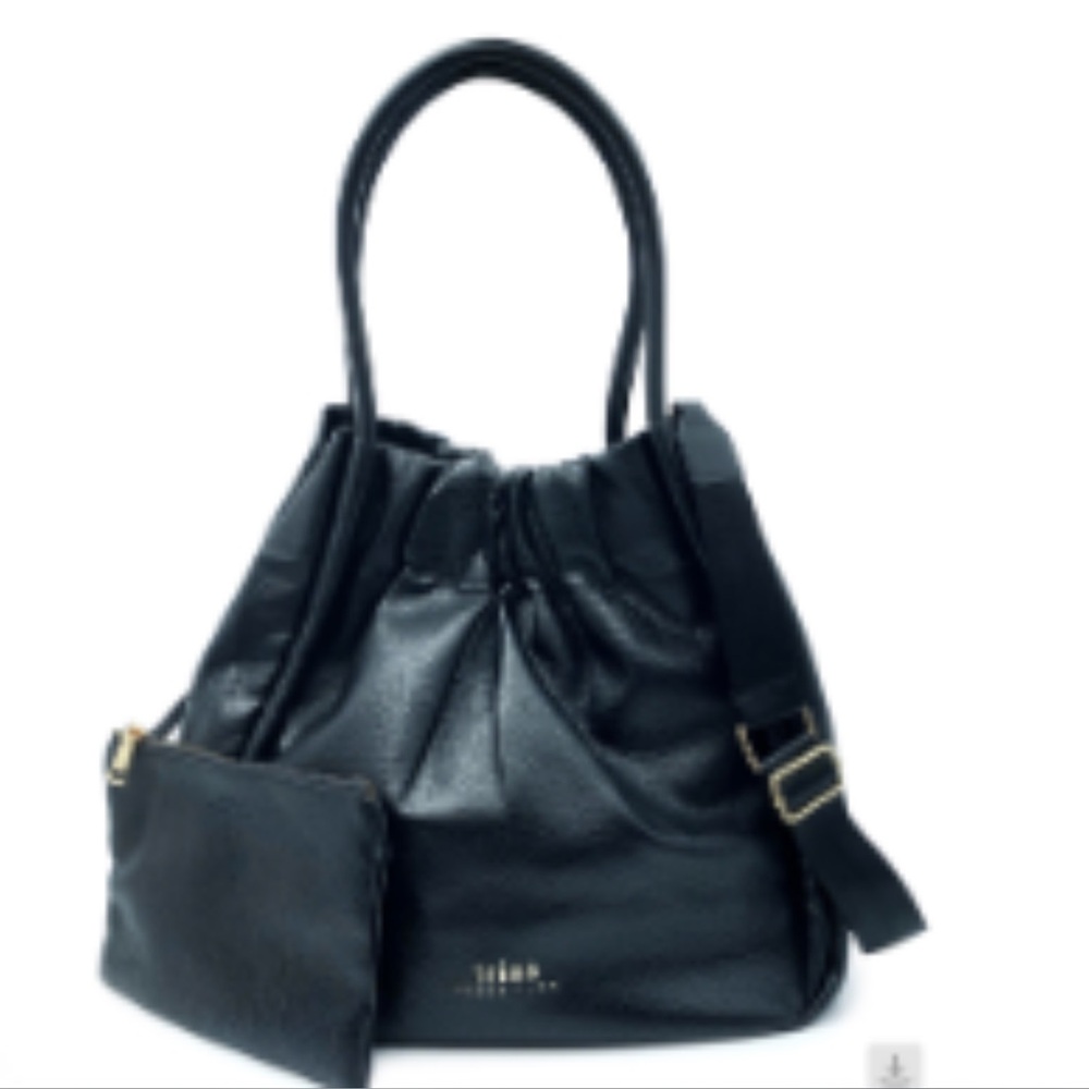 Trina Turk Black Gathered Shoulder Bag